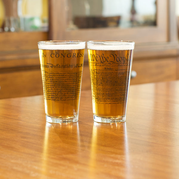 Declaration of Independence and U.S. Constitution Pint Glass Set