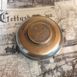 Antiqued Brass Compass and Clock with Hinged Lid