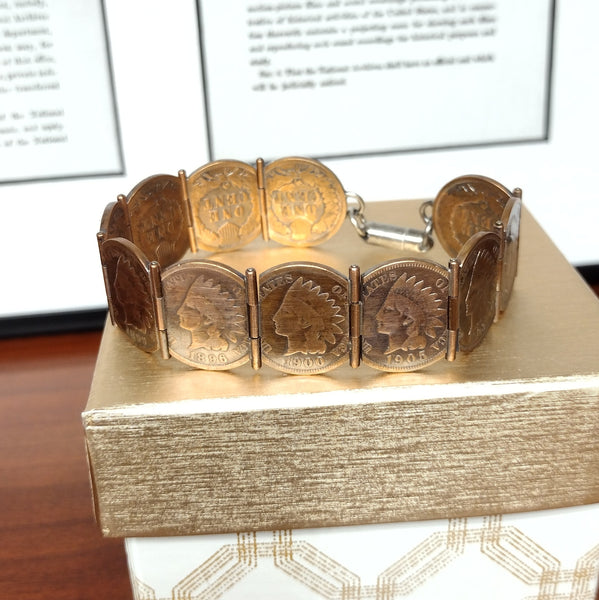 Indian Head Penny Hinged Bracelet