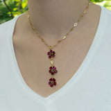 Purple Three Blossom Choker