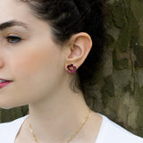 Purple Blossom Post Earrings