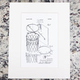 Basketball Net Patent Matted Print