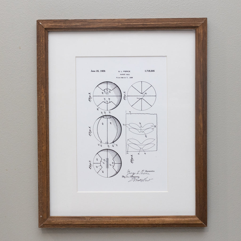 Basketball Patent Matted Print