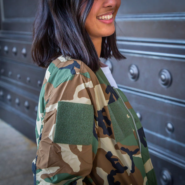 Ladies Camo Bomber Jacket National Archives Store