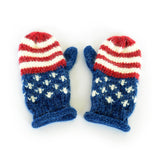 Knitted American Flag Mittens