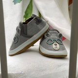 Brainy Bear Gray Baby Shoes