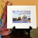 Jefferson Memorial Cherry Blossom Matted Print