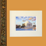 Jefferson Memorial Cherry Blossom Matted Print