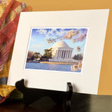 Jefferson Memorial Cherry Blossom Matted Print