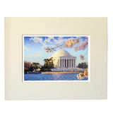 Jefferson Memorial Cherry Blossom Matted Print