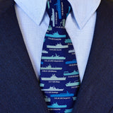 Blue US Aircraft Carriers Silk Tie