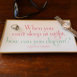 When You Can't Sleep At Night Glass Decoupage Tray: 5 X 8 inches