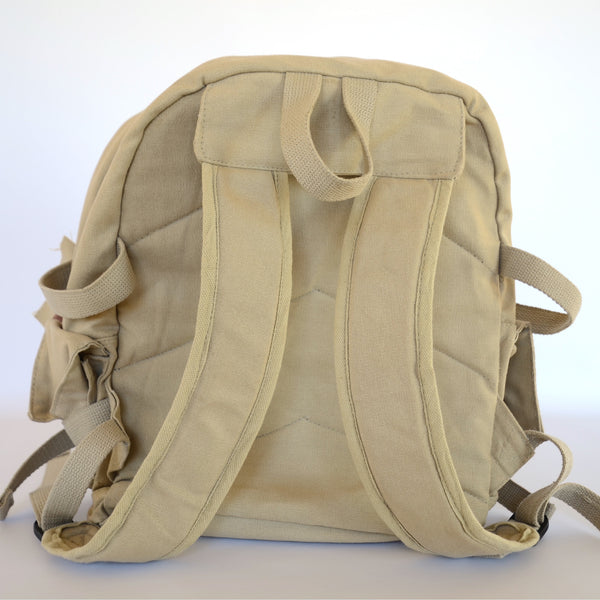 Premium Handmade Camping Backpack. Leather - Canvas Backpack