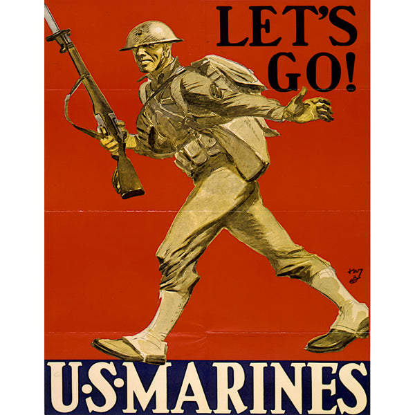 Marines Let’s Go 1961 レトロ　ヴィンテージ映画ポスター Let's Go! U.S. Marines Canvas Print – National Archives Store