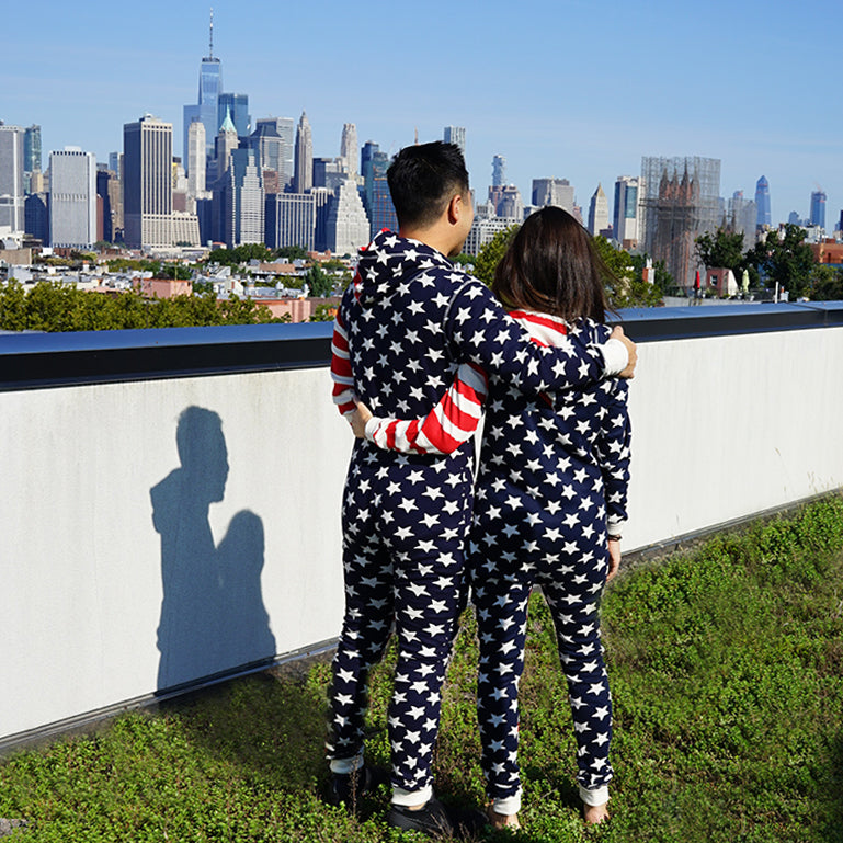 Stars and Stripes Patriotic Hooded Onesie