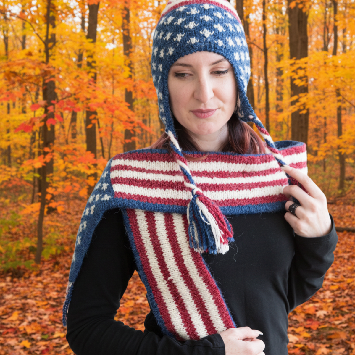Patriotic Aviator Hat with Earflaps