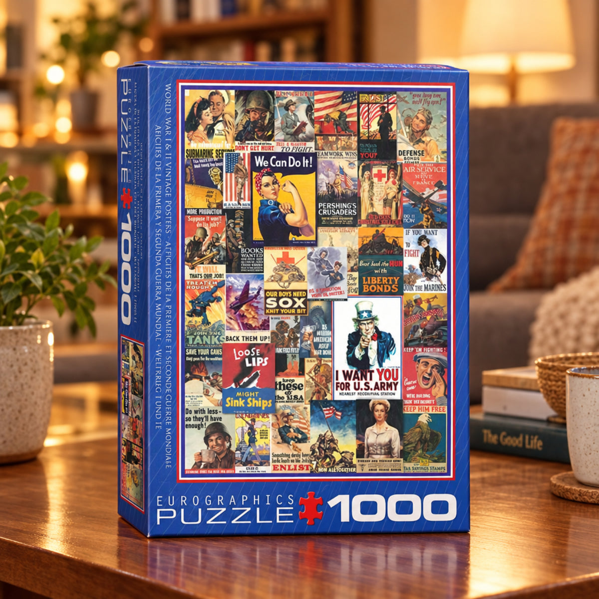 World War I and II Poster Collage Puzzle 1,000 Pieces