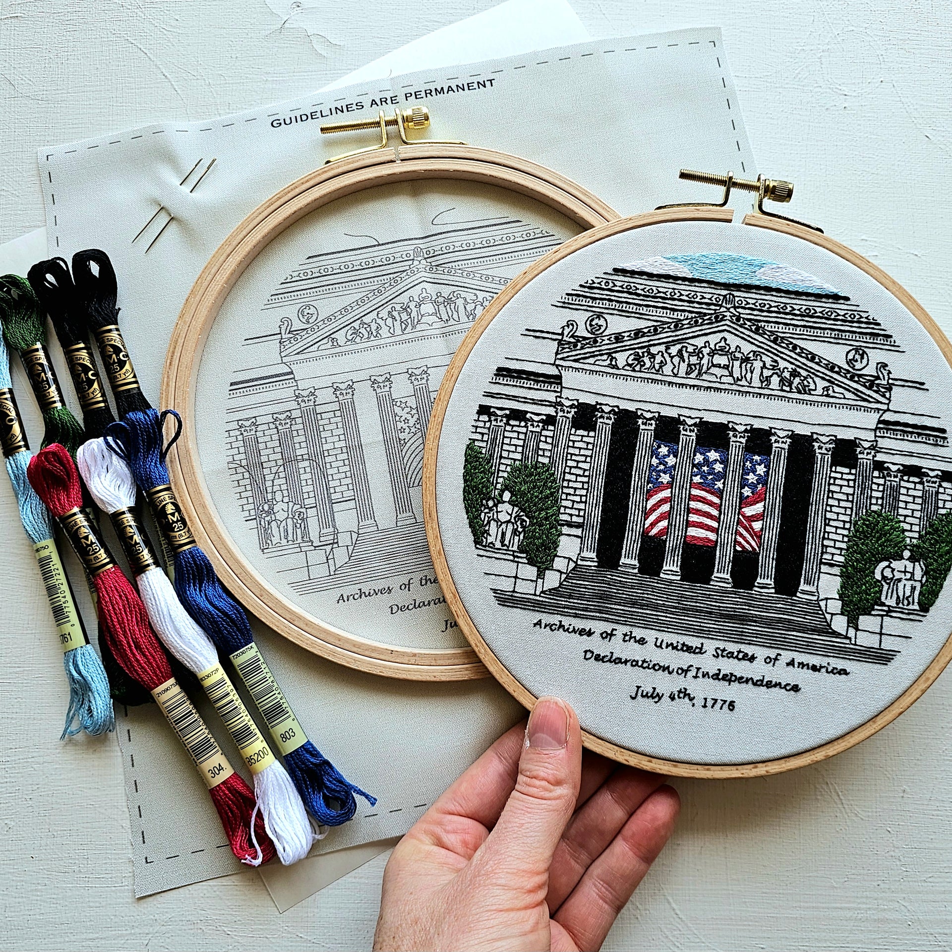 National Archives Building Embroidery Kit