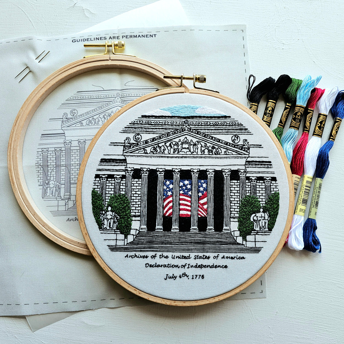National Archives Building Embroidery Kit