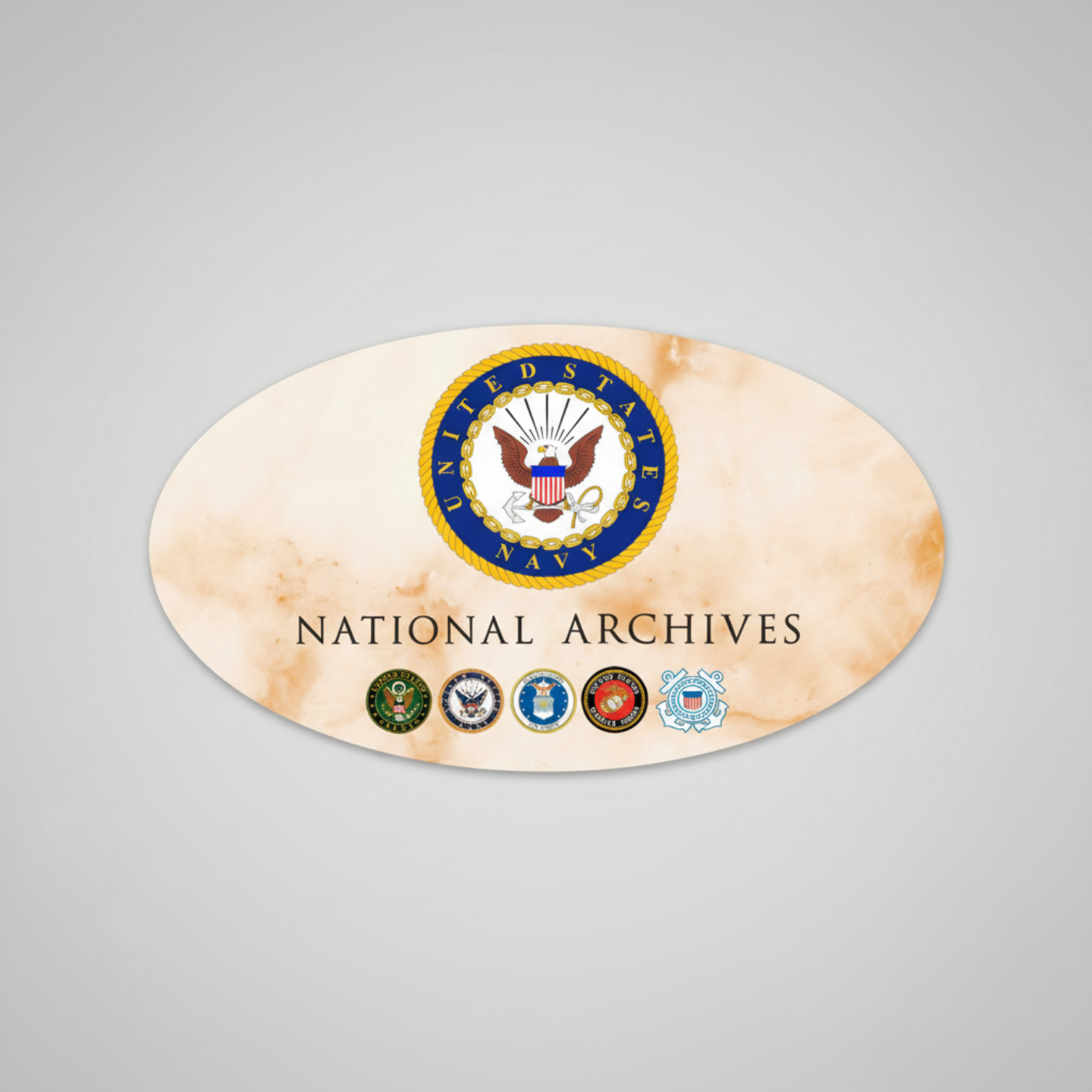 Navy Emblem Oval Sticker