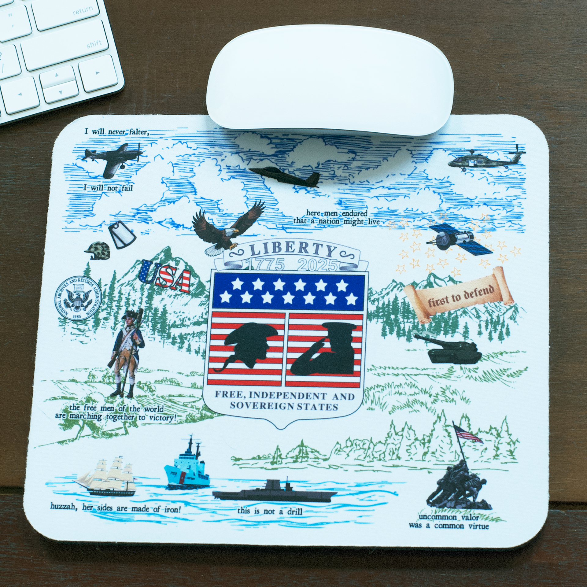 Liberty Crest - 250th Anniversary of the United States Armed Forces Mousepad