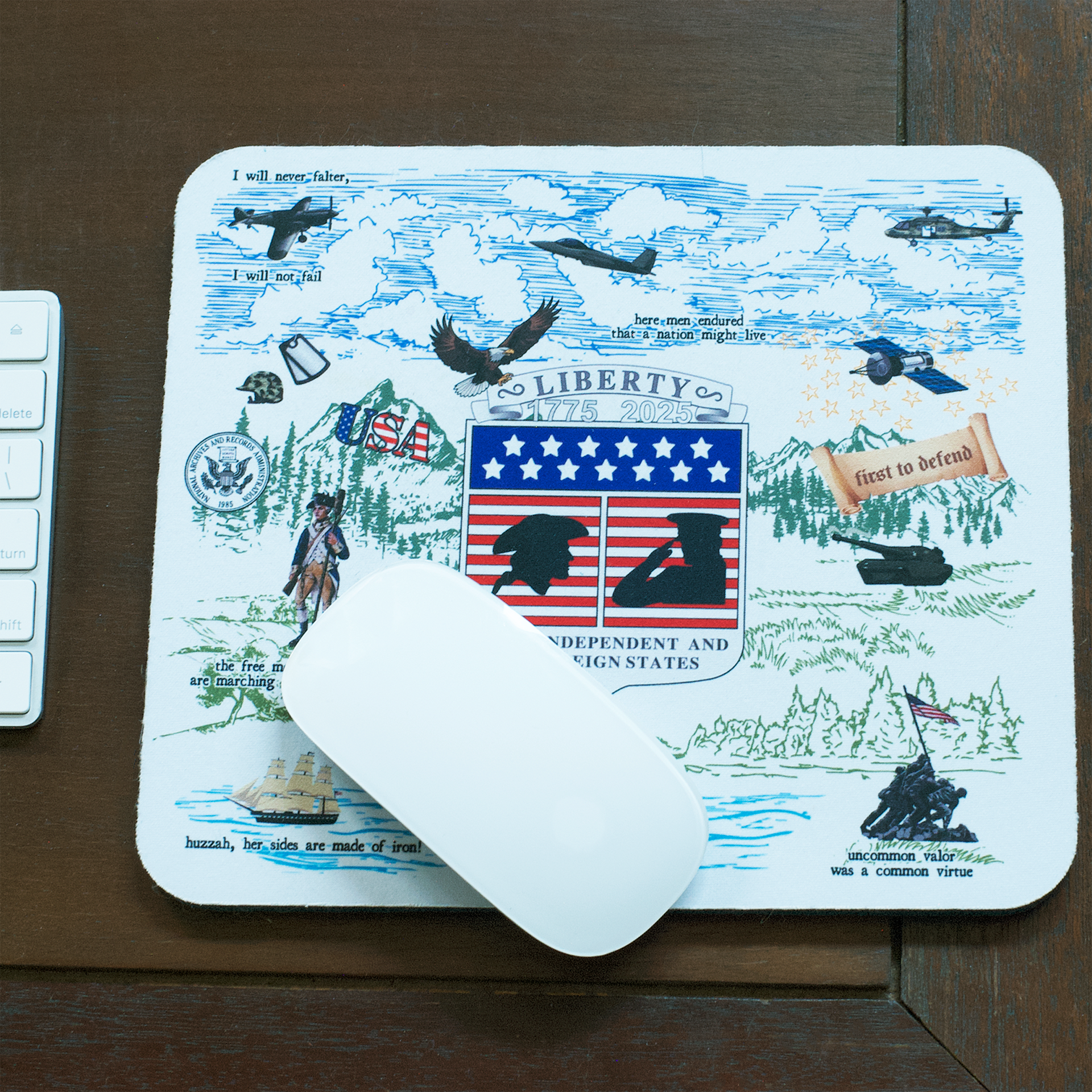 Liberty Crest - 250th Anniversary of the United States Armed Forces Mousepad