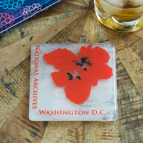 Cherry Blossom Fused Glass Coaster