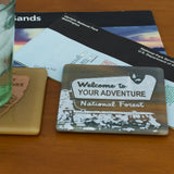 Welcome to Your Adventure Fused Glass Coaster
