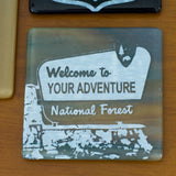 Welcome to Your Adventure Fused Glass Coaster