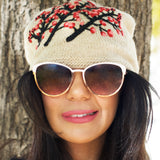 Handknit Cherry Blossom Hat