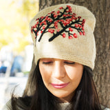 Handknit Cherry Blossom Hat