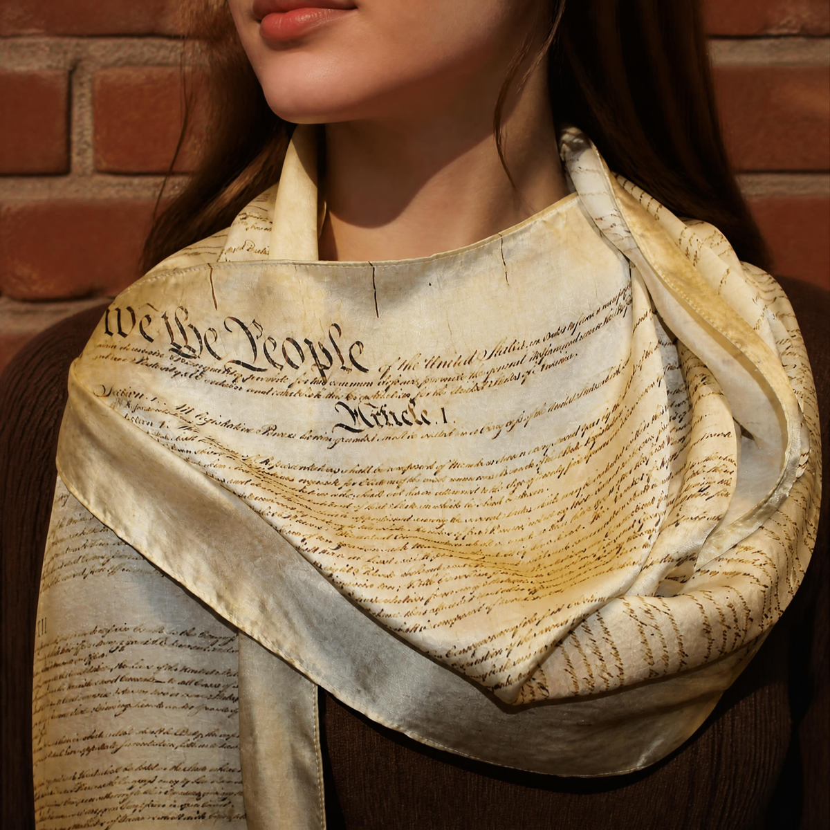 Constitution Charmeuse Silk Scarf