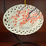 Cherry Blossom Ceramic Ornament