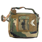 Camo and Recycled Military Tent Messenger Bag