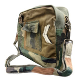 Camo and Recycled Military Tent Messenger Bag