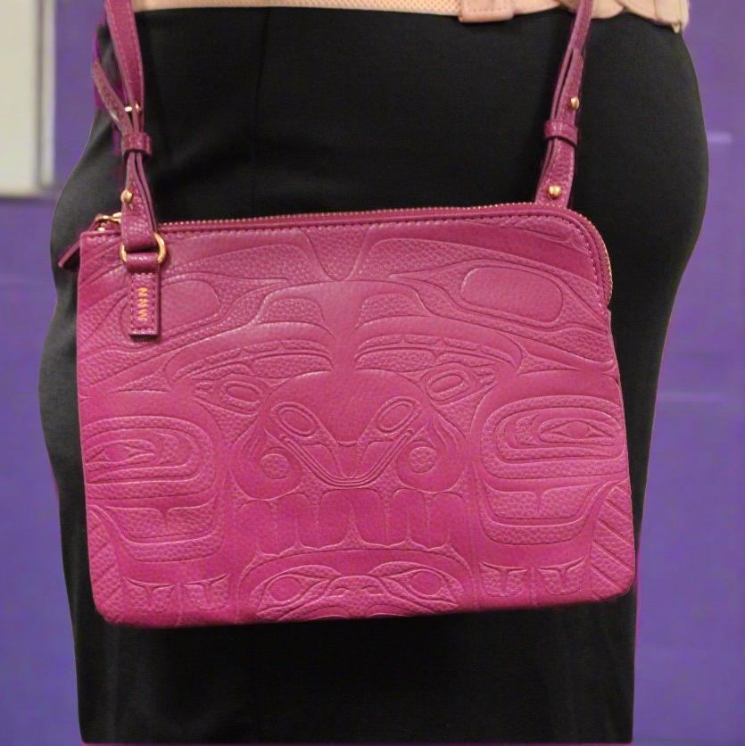 Embossed Thunderbird and Whale Vegan Leather Bag