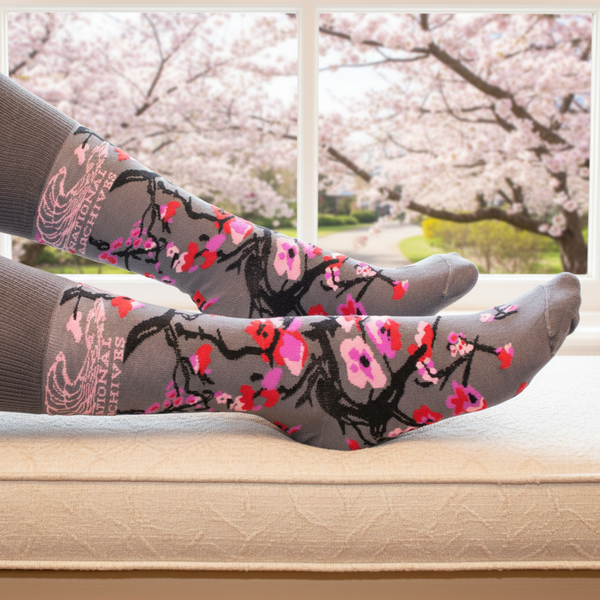 Cherry Blossom Rose Art Socks