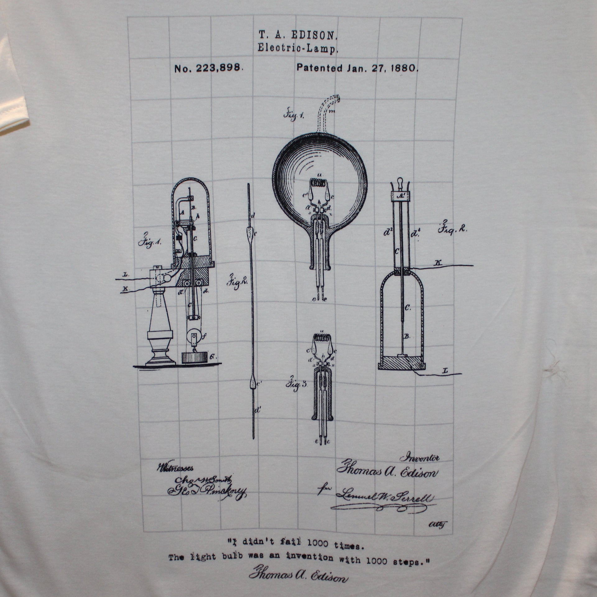 Edison Electric Lamp Patent Application T-Shirt