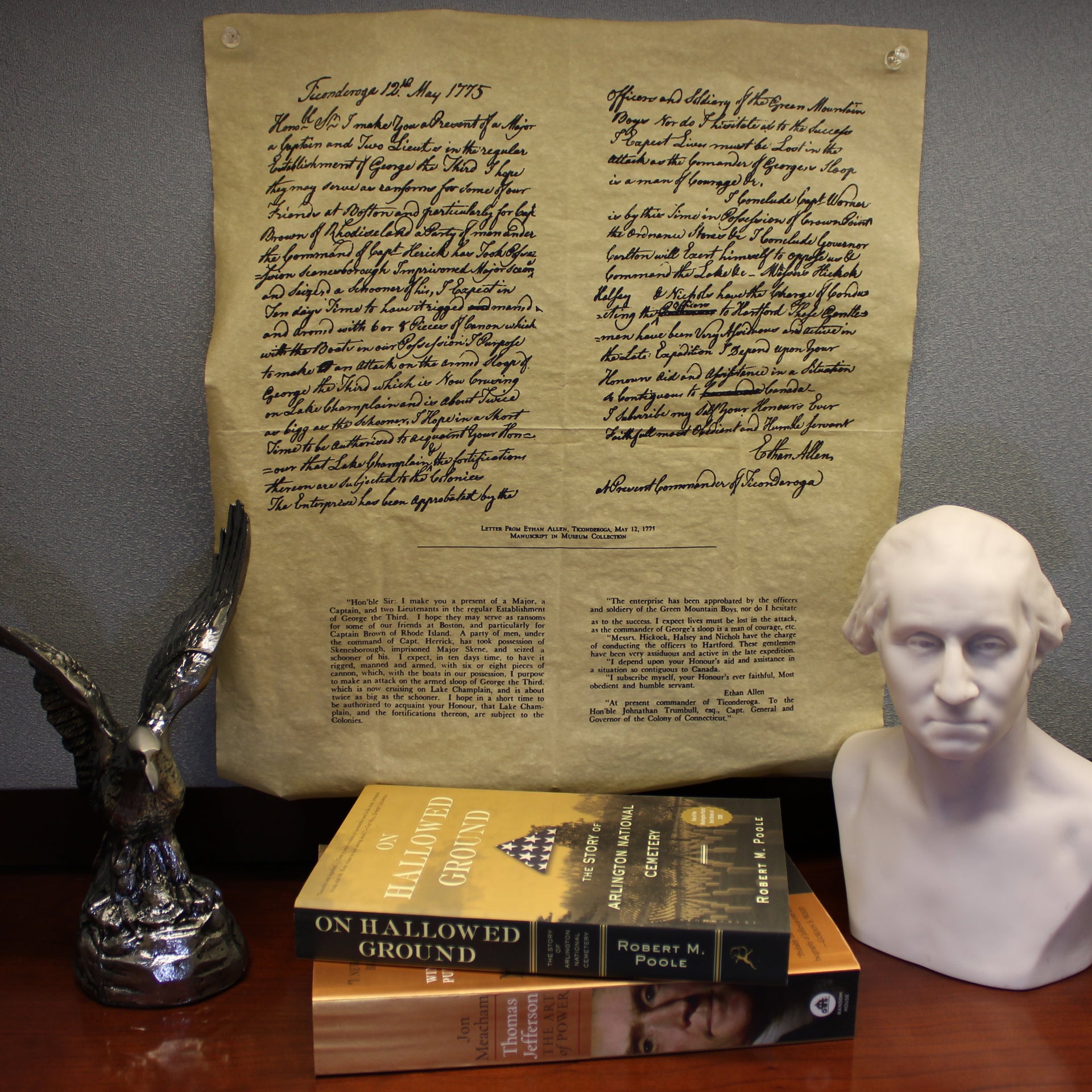 Parchment Print of a Letter from Ethan Allen