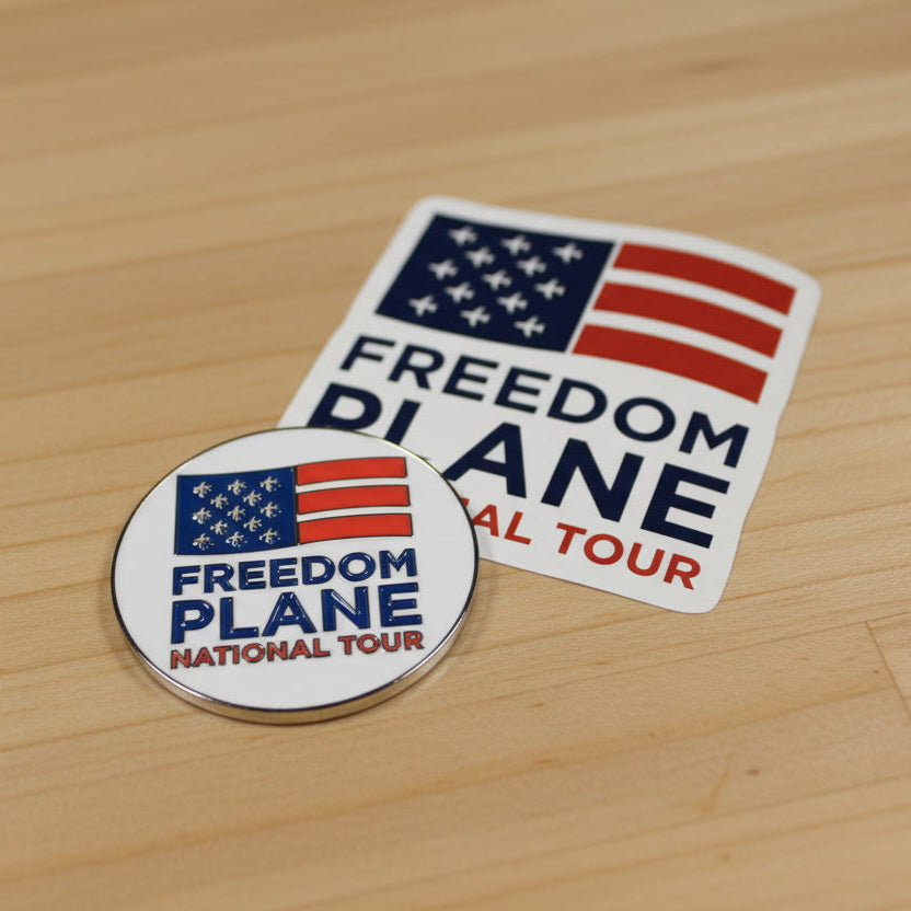 Freedom Plane Sticker and Coin Bundle