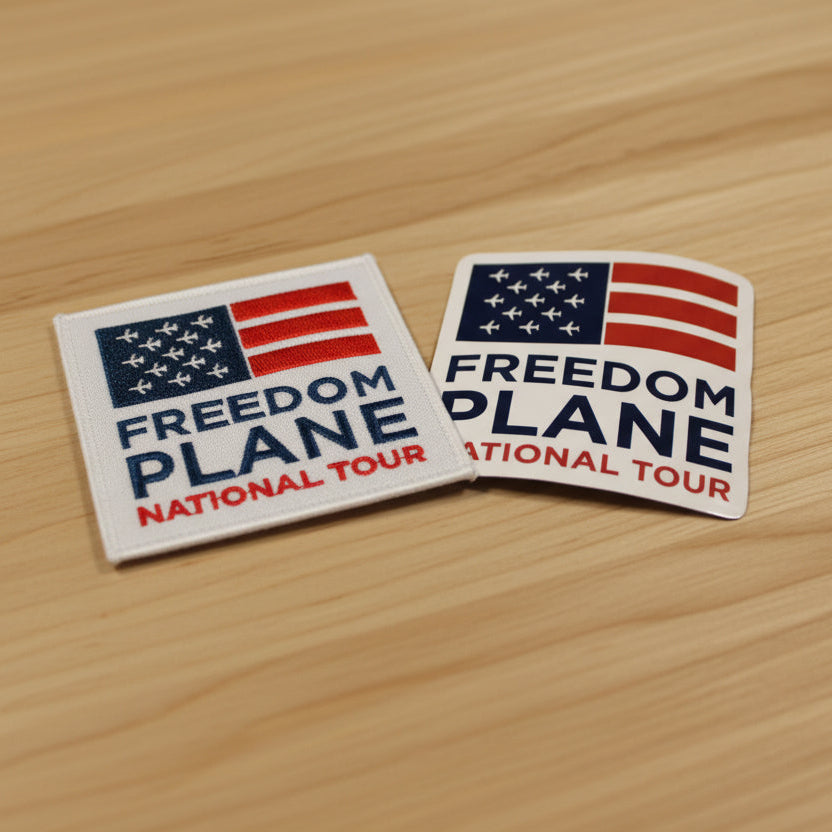 Freedom Plane Sticker and Patch Bundle
