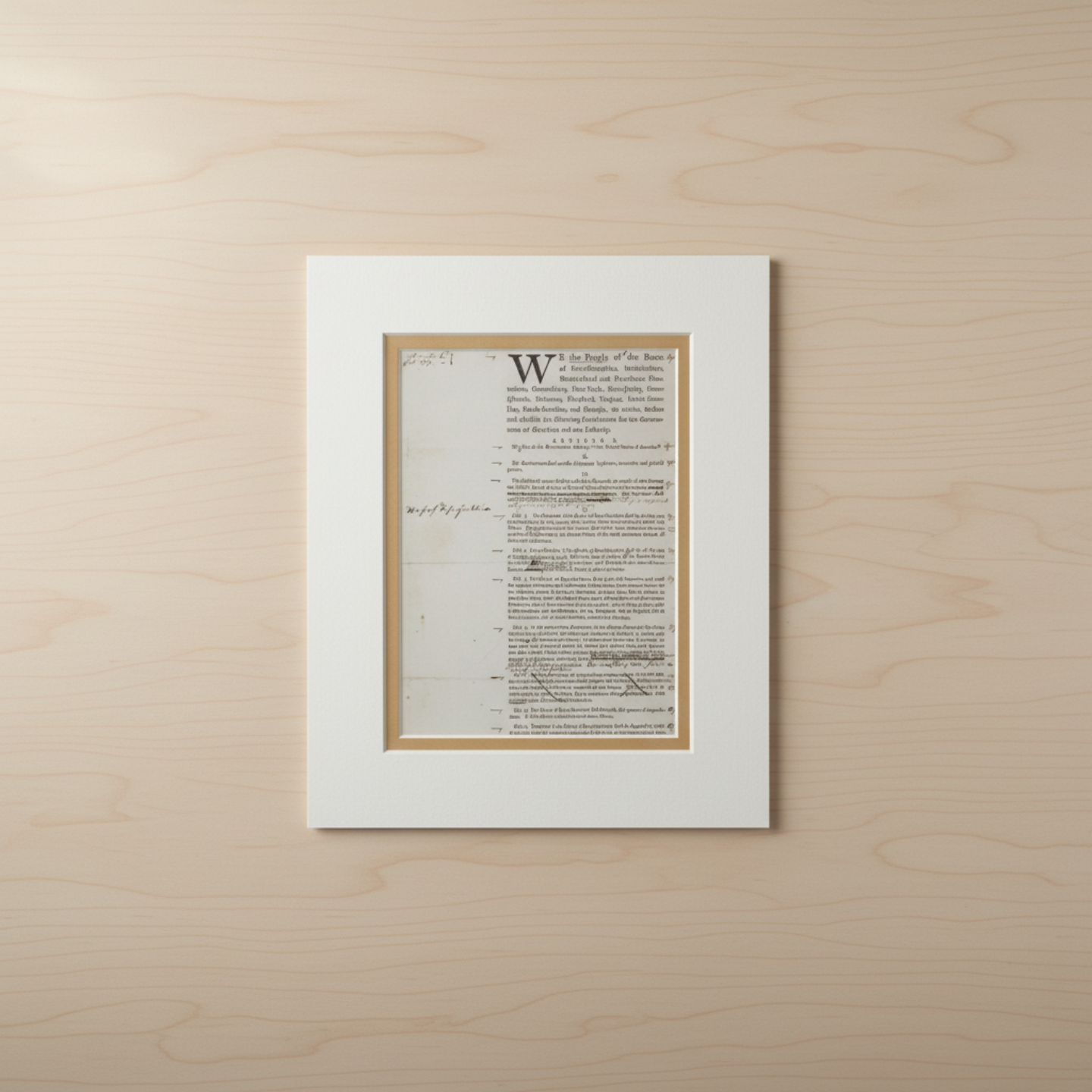 David Brearly's Constitution Matted Print