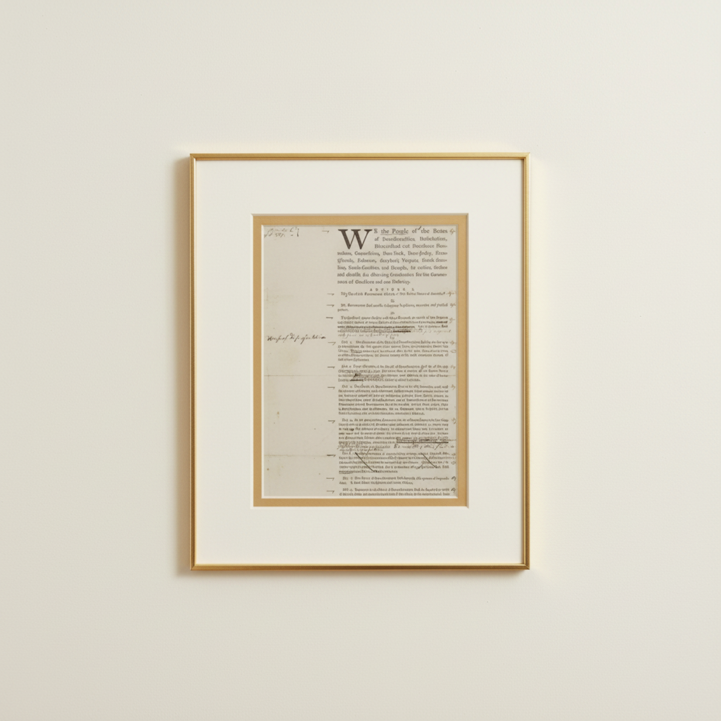 David Brearly's Constitution Matted Print