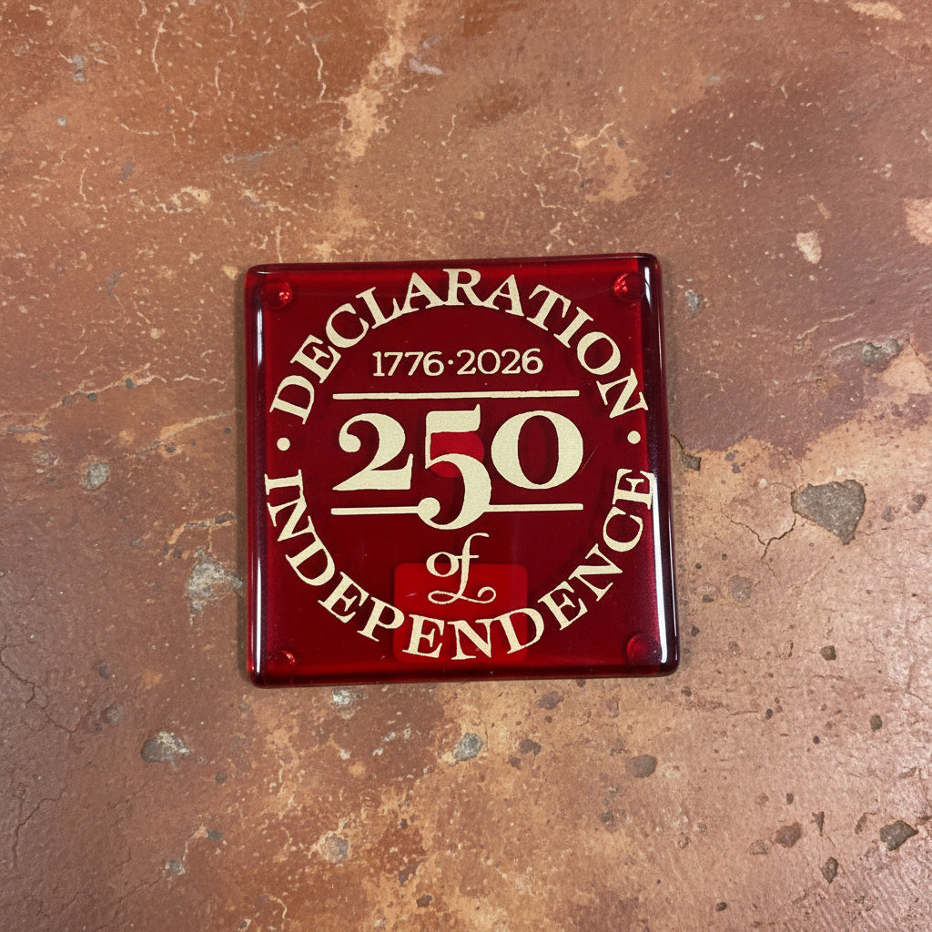 250th Anniversary Artisan Fused Glass Coaster