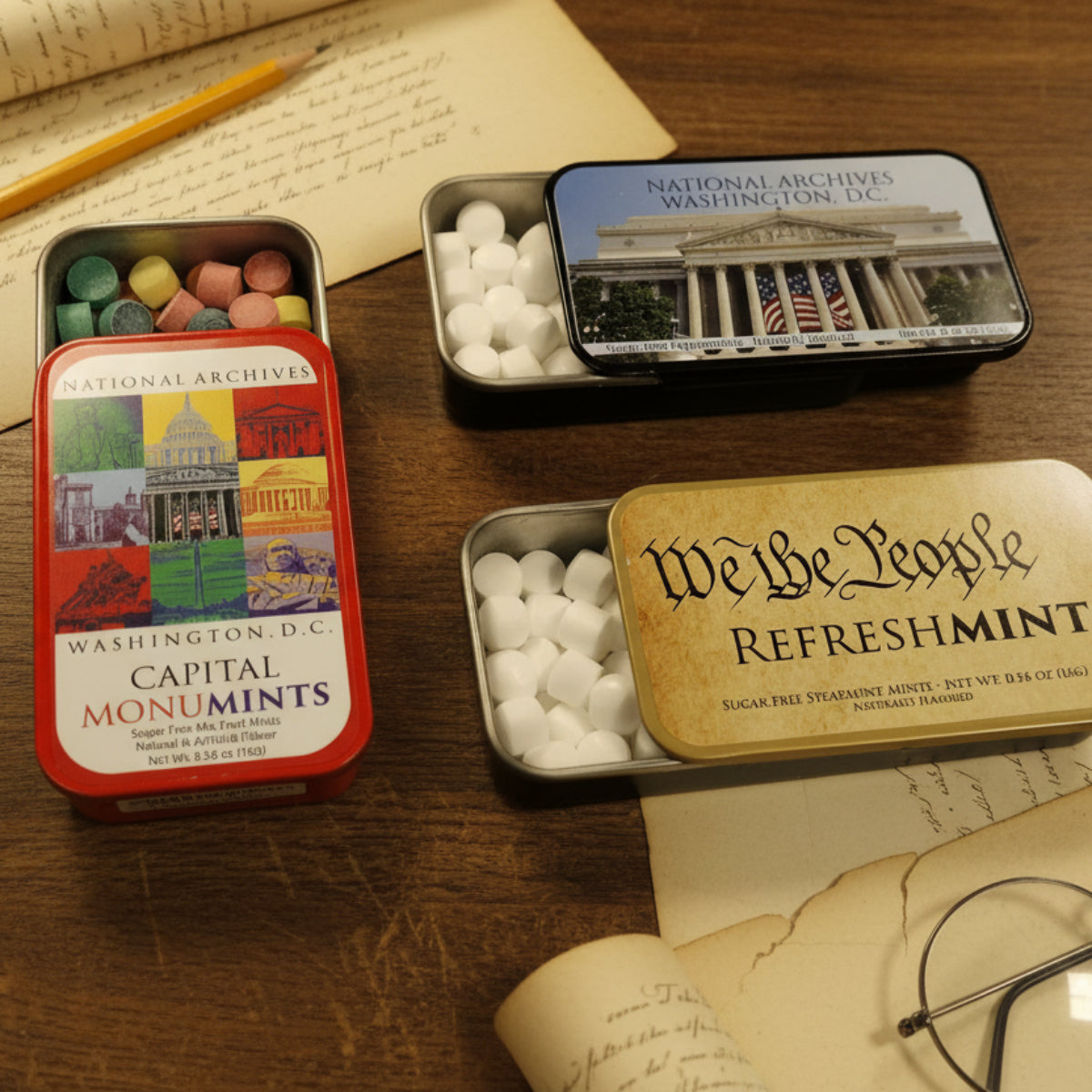 Set of Mints in Tin - Spearmint, Peppermint, Sour Fruit