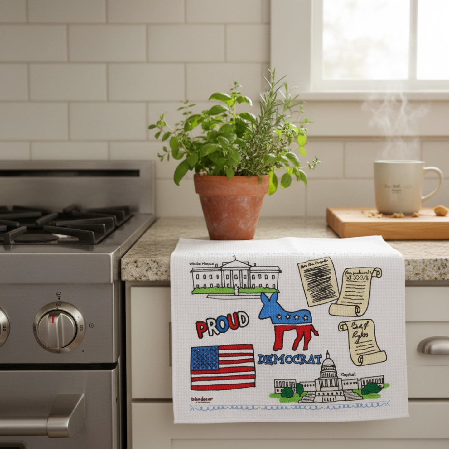 Proud Democrat Dish Towel