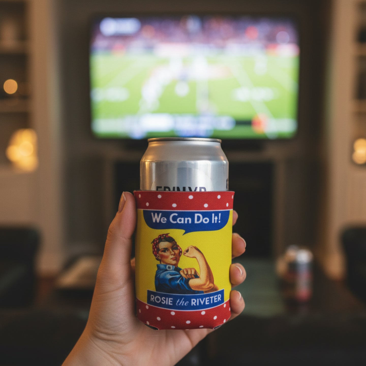 Rosie We Can Do It Koozie