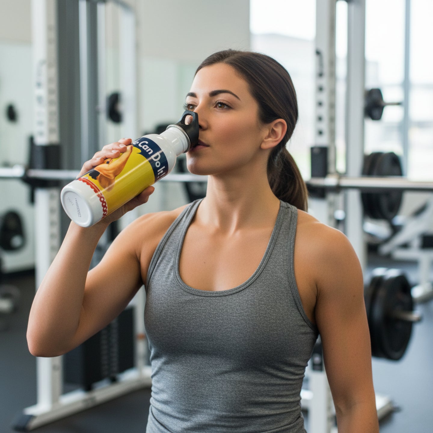 Rosie We Can Do It Water Bottle with Push-Pull Cap