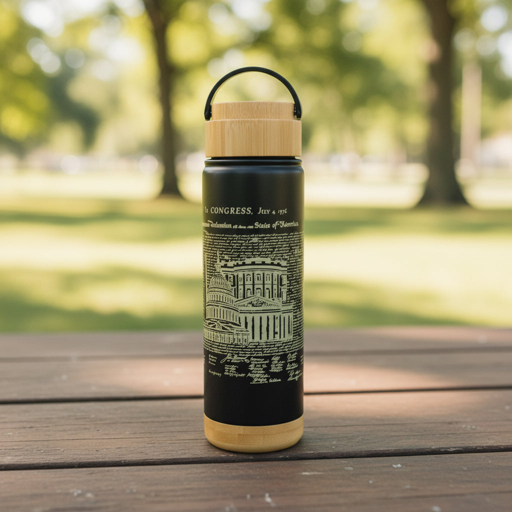 DC Monuments 250th Water Bottle with Bamboo Top