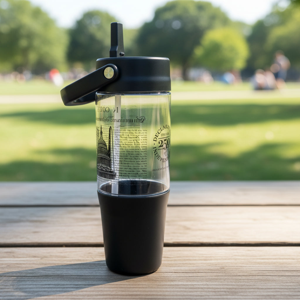 DC Monuments 250th Clear Water Bottle